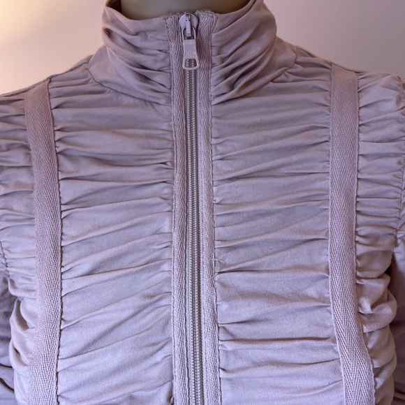 Armani Exchange, Ruched Skin Tight zip up turtleneck top Sz S Like New - Picture 3 of 13